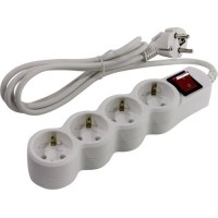 SP4W-130. Сетевой фильтр 4 розетки, 3м, белый. 5bites
