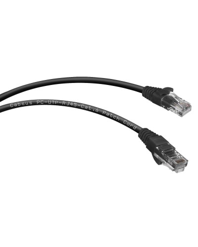 PC-UTP-RJ45-Cat.6-0.3m-BK (8661c), чёрный. Патч-корд медный. CABEUS в Орле