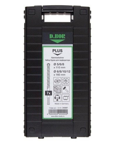 Набор буров SDS-plus V PLUS 7шт, 2-cutting (240987). Набор буров SDS-plus (5,6,8х110 мм; 6,8,10,12х160 мм). D.BOR в Орле