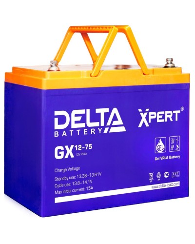 Delta GX 12-75. Аккумулятор герметичный свинцово-кислотный. Delta в Орле