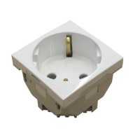 Розетка 2к+З (45х45), белая (45131 SBR): Розетка 2к+З