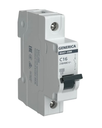 GENERICA ВА47-29М 1P C 16А 4,5кА (MVA21-1-016-C-G). Автоматический выключатель. IEK в Орле