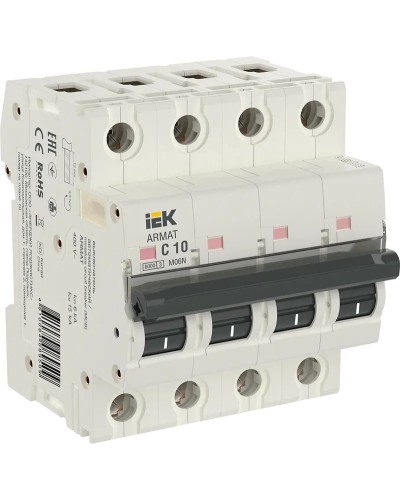 M06N 4P C 10А 6кА ARMAT (AR-M06N-4-C010). Автоматический выключатель. IEK в Орле
