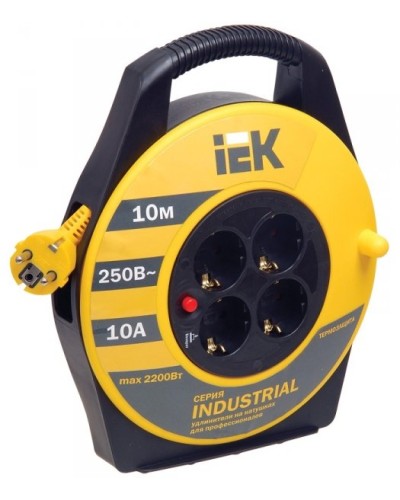 УК10 4 места, 10м (WKP14-10-04-10). Удлинитель на катушке Industrial. IEK в Орле