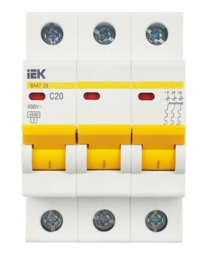 ВА47-29 3P C 20А 4,5кА KARAT (MVA20-3-020-C). Автоматический выключатель. IEK в Орле