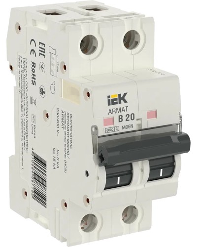 M06N 2P B 20А 6кА ARMAT (AR-M06N-2-B020). Автоматический выключатель. IEK в Орле