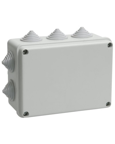 Коробка распаячная КМ41242 150х110х70 открытой проводки IP55 10 гермовводов серая (UKO10-150-110-070-K41-55). Коробка распаячная безгалогенная (HF). IEK в Орле