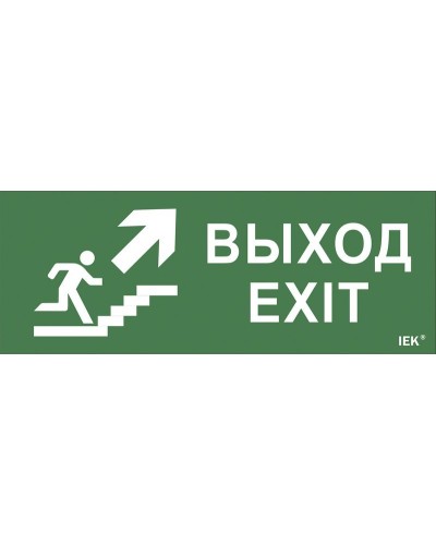 Самоклеящаяся этикетка Выход/лестница вверх/фигура (LPC10-1-24-09-VLVVF). Самоклеящаяся этикетка 240х90 мм. IEK в Орле