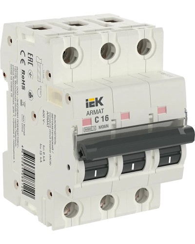 M06N 3P C 16А 6кА ARMAT (AR-M06N-3-C016). Автоматический выключатель. IEK в Орле