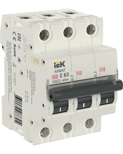 M06N 3P C 63А 6кА ARMAT (AR-M06N-3-C063). Автоматический выключатель. IEK в Орле