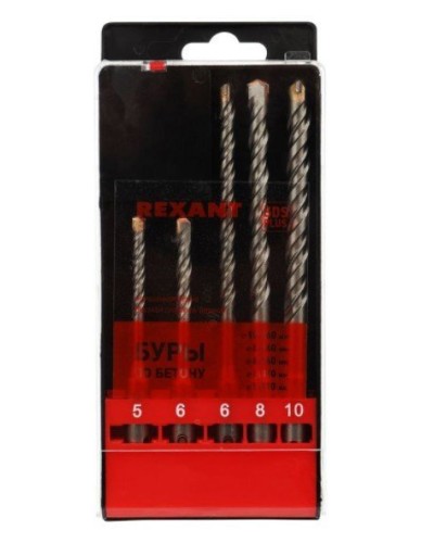 Набор буров, бетон 5-6х110, 6-8-10х160 мм, 5 шт, SDS PLUS Kranz (KR-91-0406): Аксессуар для электроинструмента в Орле