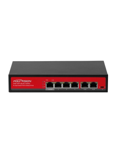 PND-04P-2M-BT1 (65W). Коммутатор неуправляемый 6-портовый с функцией PoE. Polyvision в Орле