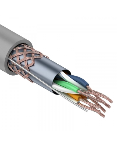 SF/UTP, CAT 5e, PVC, 4PR, 24AWG, INDOOR, STRANDED, серый, 305м, REXANT (01-0343). Кабель «витая пара» (LAN) для структурированных систем связи. Rexant в Орле
