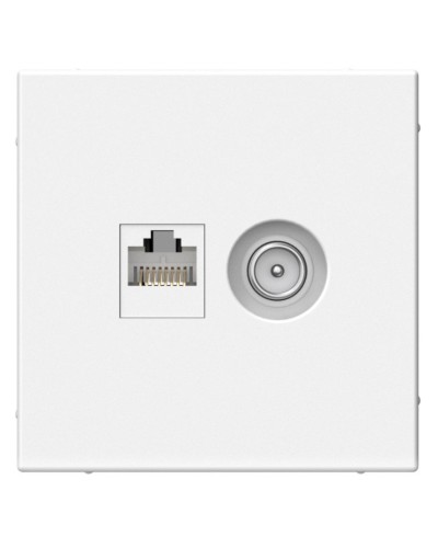 ArtGallery розетка двойная RJ45+TV, кат. 5Е, скрытой установки, механизм, белый (GAL000189). Розетка компьютерная + TV. Systeme Electric в Орле