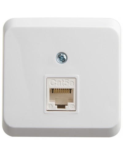 Этюд розетка RJ45 1-местная, кат. 5Е, открытой установки, белый (KOMA-001B). Розетка компьютерная. Systeme Electric в Орле