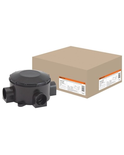 Распаячная коробка ОП D80х35мм, IP42, 3-х рожковая, черная TDM (SQ1401-4044). Распаячная коробка ОП. TDM ЕLECTRIC в Орле
