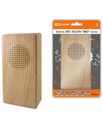 ЗПС-10/2-Пт ЭКО сосна, птичка, без кнопки, AC 230V (SQ1901-0026). Звонок проводной. TDM ЕLECTRIC в Орле