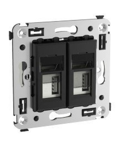Розетка USB в стену Avanti черный квадрат (4402543). Розетка USB. ДКС в Орле