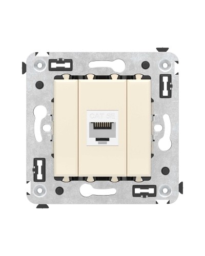 Розетка RJ-45 в стену, кат.5E, Avanti, одинарная, ванильная дымка (4405663). Розетка компьютерная. ДКС в Орле
