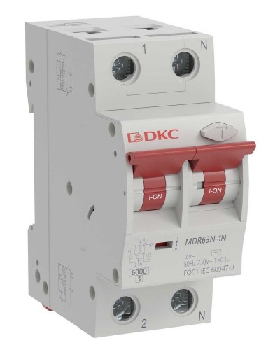 YON max MDR, 1P+N, 30mA, 25A, 6kA, А (MDR63N-1N2C25-A). Автоматический выключатель дифференциального тока. ДКС в Орле