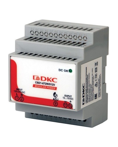 Источник питания однофазный 72Вт, 5А, 12В (XCSD1072W012VAA). Источник питания  MODULAR POWER однофазный. ДКС в Орле