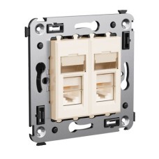 Розетка RJ-45 в стену Avanti двойная ванильная дымка (4405294). Розетка компьютерная. ДКС
