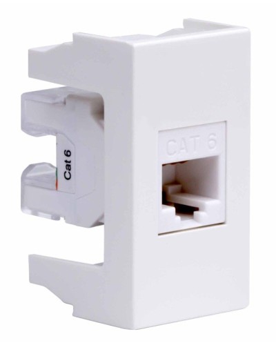 Розетка RJ-45 Viva 1 модуль кат.6A белая (45058). Розетка компьютерная экранированная с одним разъёмом. ДКС в Орле