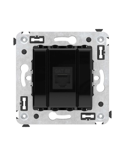 Розетка RJ-45 в стену, кат.5E, Avanti, одинарная, черный квадрат (4402663). Розетка компьютерная. ДКС в Орле