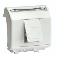 Розетка RJ-45 Brava 2 модуля слоновая кость (75655S): Розетка компьютерная с двумя разъёмами