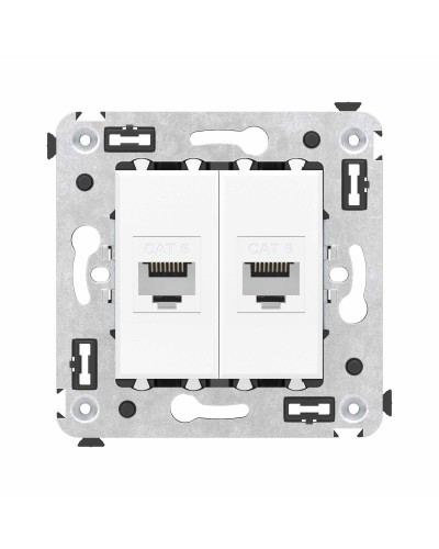 Розетка RJ-45 в стену, кат.6E, Avanti, двойная, белое облако (4400694). Розетка компьютерная. ДКС в Орле