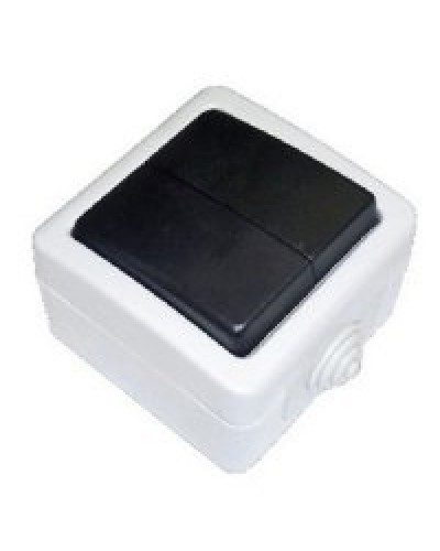 Переключатель двухклавишный 2-полюсный с 2 мест EF602SA, серый, LK Aqua (80006). Переключатель. Экопласт в Орле