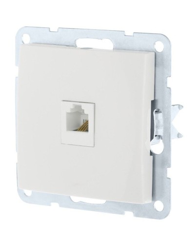 Розетка RJ-45 кат. 5е с накладкой, белый LK60 (866104-1). Розетка компьютерная. Экопласт в Орле