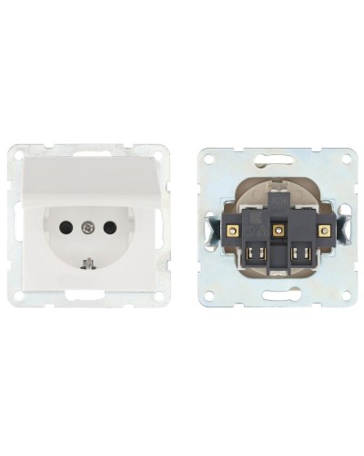 Розетка с з/к, шторками и крышкой, белый LK60 (863404-1). Розетка. Экопласт в Орле