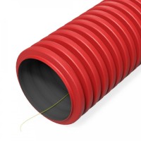 Труба ПНД жесткая двустенная ПНД D160 с/з тип 1250 (SN63) красная (PR15.00983). Труба гофрированная двустенная ПНД гибкая. Промрукав
