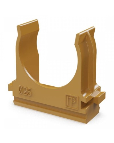 Крепёж-клипса для труб АБС-пластик бук D25 (100 шт) (PR13.0047). Крепление для труб ПВХ. Промрукав в Орле