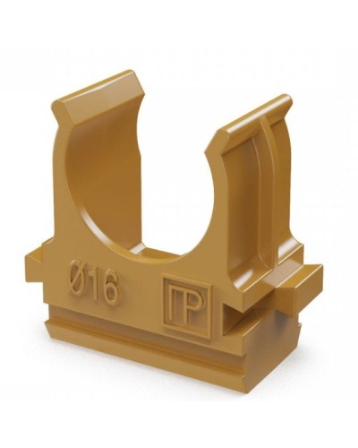 Крепёж-клипса для труб АБС-пластик бук D16 (100 шт) (PR13.0045). Крепление для труб ПВХ. Промрукав в Орле