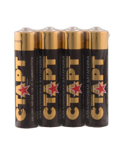 СТАРТ LR03-SH4-BOX (1,5 В, AAA, LR03), упак. 4 шт.. Алкалиновые батарейки. СТАРТ в Орле