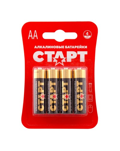СТАРТ LR6-BL4 (1,5 В, AA, LR6), упак. 4 шт. БЛИСТЕР. Алкалиновые батарейки. СТАРТ в Орле